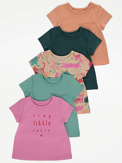 Asda Pink Baby Girls Make Way I'm Going To Change The World George Asda T-Shirt 6-9M 
