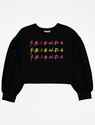 Friends TV Show Black Slogan Boxy Sweatshirt
