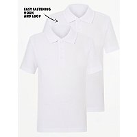 Easy On White School Short Sleeve Polo Shirt 2 Pack | School | George at ASDA