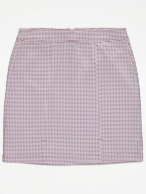 lilac checked skirt