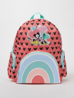 Disney Mickey Mouse and Minnie Mouse Pink Rucksack Kids at ASDA