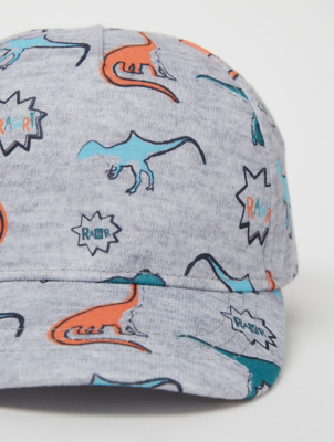 Grey Dinosaur Print Cap