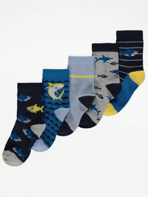 Shark Print Socks 5 Pack