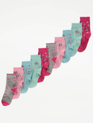 Floral Print Socks 10 Pack