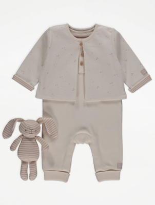 Cream Jacket Romper and Toy Outfit