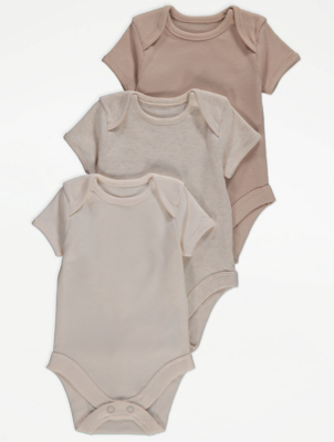 Short Sleeve Bodysuits 3 Pack Baby at ASDA