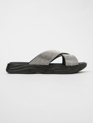 asda george black sandals