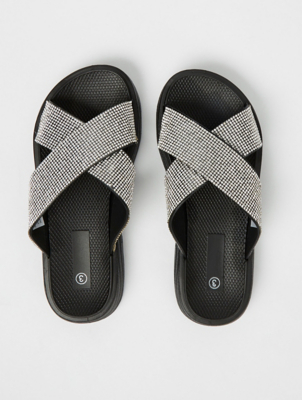 asda george black sandals