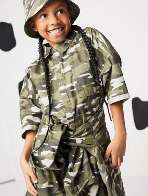 Alesha Dixon Unisex Camo Romper and Bucket Hat Outfit