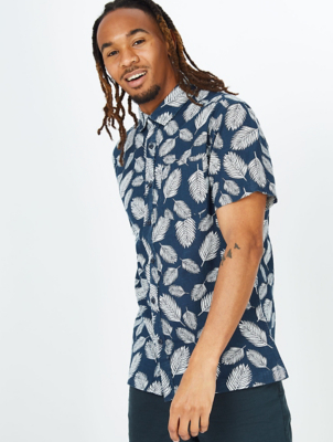 mens short sleeve shirts asda