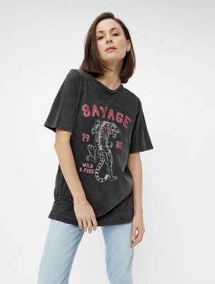 asda plain black t shirt