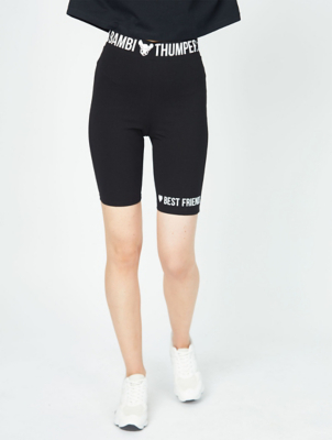 womens black cycling shorts asda