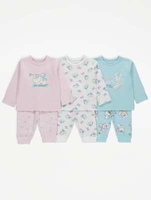 Disney Minnie Mouse Pink Long Sleeve Pyjamas 3 Pack
