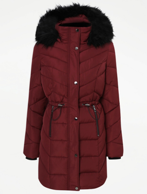 asda george burgundy coat