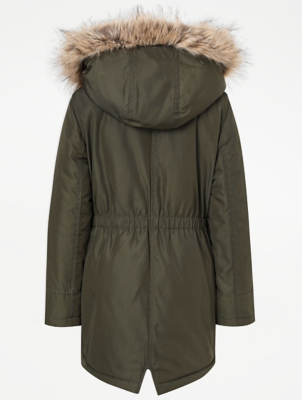 asda green parka coat