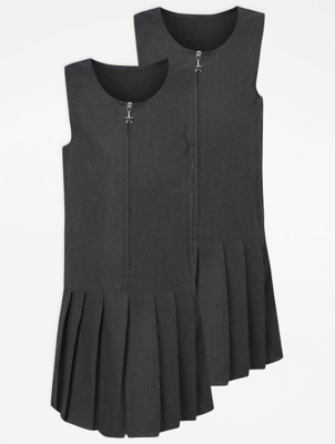 grey school pinafore
