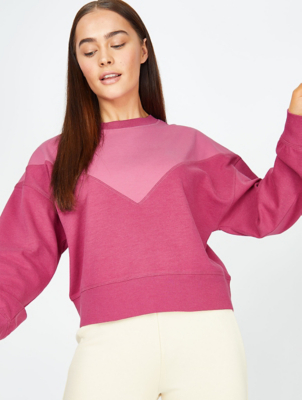 Pink Colour Block Sweatshirt