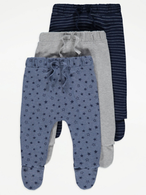Printed Footed Joggers 3 Pack