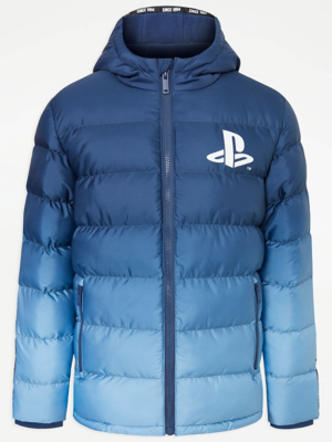 PlayStation Blue Ombré Padded Shower Resistant Coat Kids at ASDA