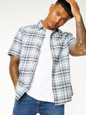Blue Check Shirt Men at ASDA