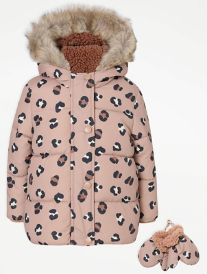 leopard print girls coat