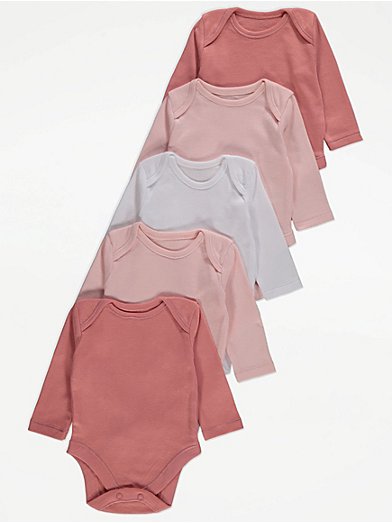 George Infants' Unisex Long Sleeve Bodysuits 4-Pack, Sizes 0-24