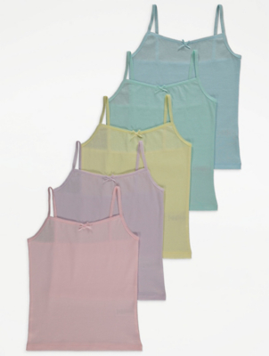 Pastel Bow Detail Cami Vest Tops 5 Pack
