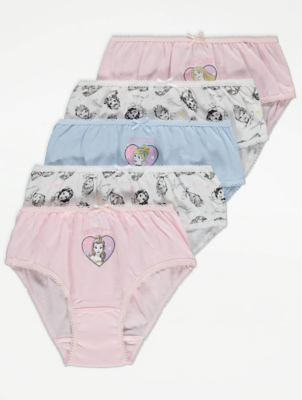 Disney Princess Bow Detail Knickers 5 Pack