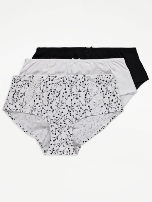 Lace Trim Short Knickers 3 Pack