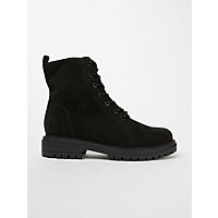 Black Faux Suede Lace Up Boots | Women | George at ASDA