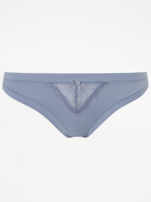 Grey Lace Trim Brazilian Knickers Women at ASDA
