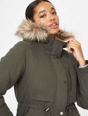 asda green parka coat