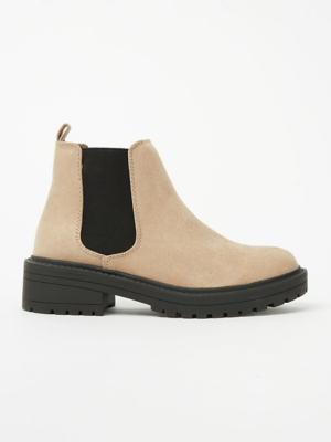 Beige Chunky Chelsea Boots