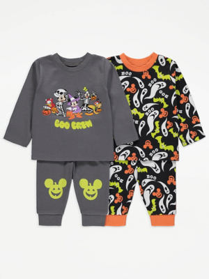Halloween Disney Mickey Mouse Orange Pyjamas 2 Pack