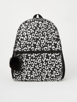 Black Leopard Print Backpack