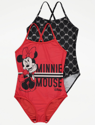 Disney Minnie Mouse Cross Back Swimsuits 2 Pack
