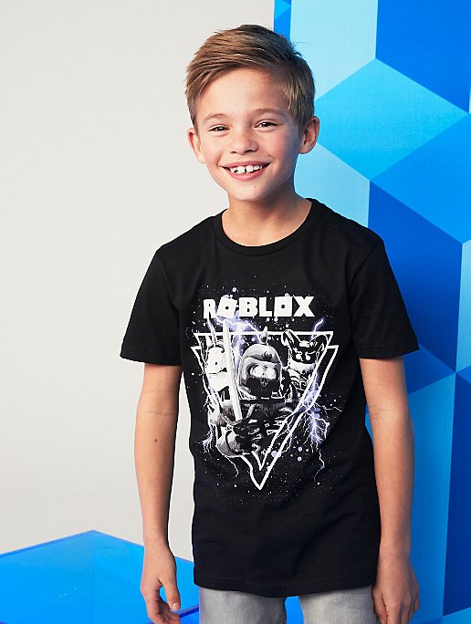 Roblox Lightning Print T Shirt Kids George At Asda - roblox figures asda