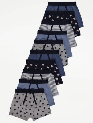 Star and Stripe Trunks 10 Pack Kids at ASDA