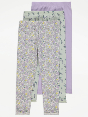 Floral Print Leggings 3 Pack