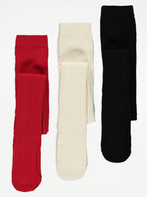 Cable Knit Tights 3 Pack