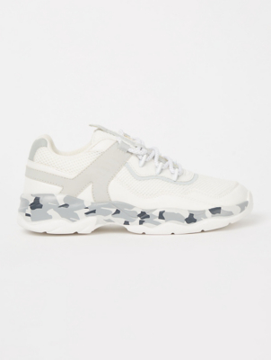 White Chunky Printed Sole Trainers