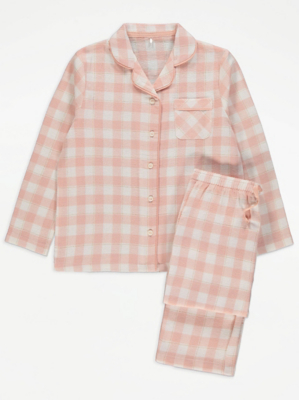 Pink Check Print Christmas Pyjamas Gift Set