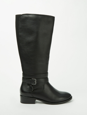 Black Soft Sole Leather Riding Boots