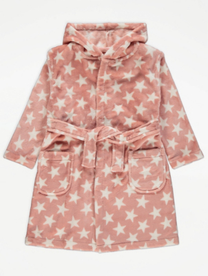 Pink Star Print Dressing Gown