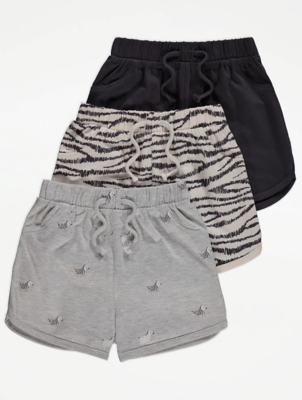Zebra Print Jersey Shorts 3 Pack