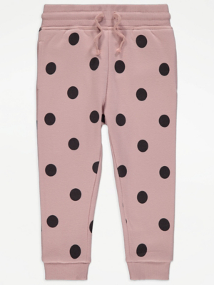 Pink Polka Dot Cuffed Joggers