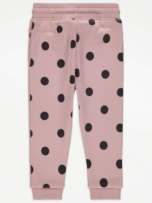 Pink Polka Dot Cuffed Joggers