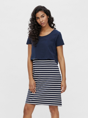 striped nursing dress