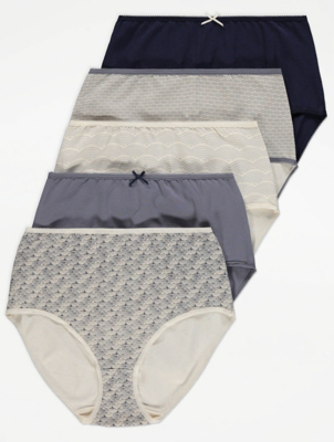 Shell Print Full Knickers 5 Pack