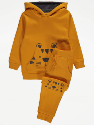 Dark Yellow Tiger Hoodie and Joggers Outfit